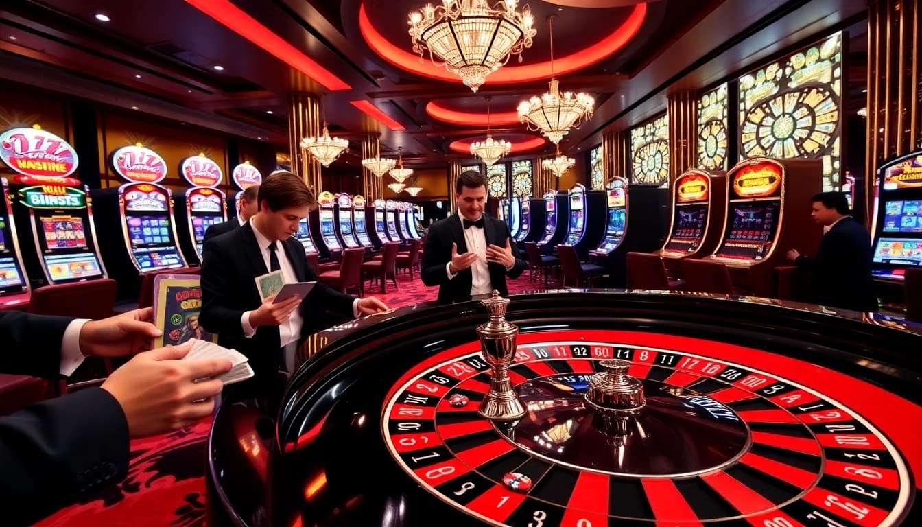 Experience thrilling gameplay at https://luckywin.fan/ with an exciting casino setting featuring a roulette table.