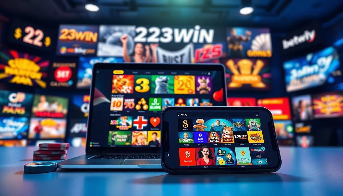 Engaging view of 23win online gaming platform showcasing diverse games and user-friendly interface.