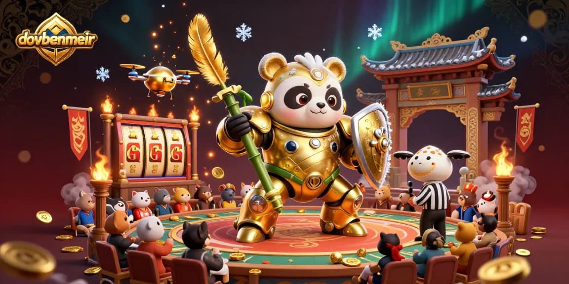 Dive into thrilling gameplay at dovbenmeir featuring a vibrant cartoon panda in a gambling arena.