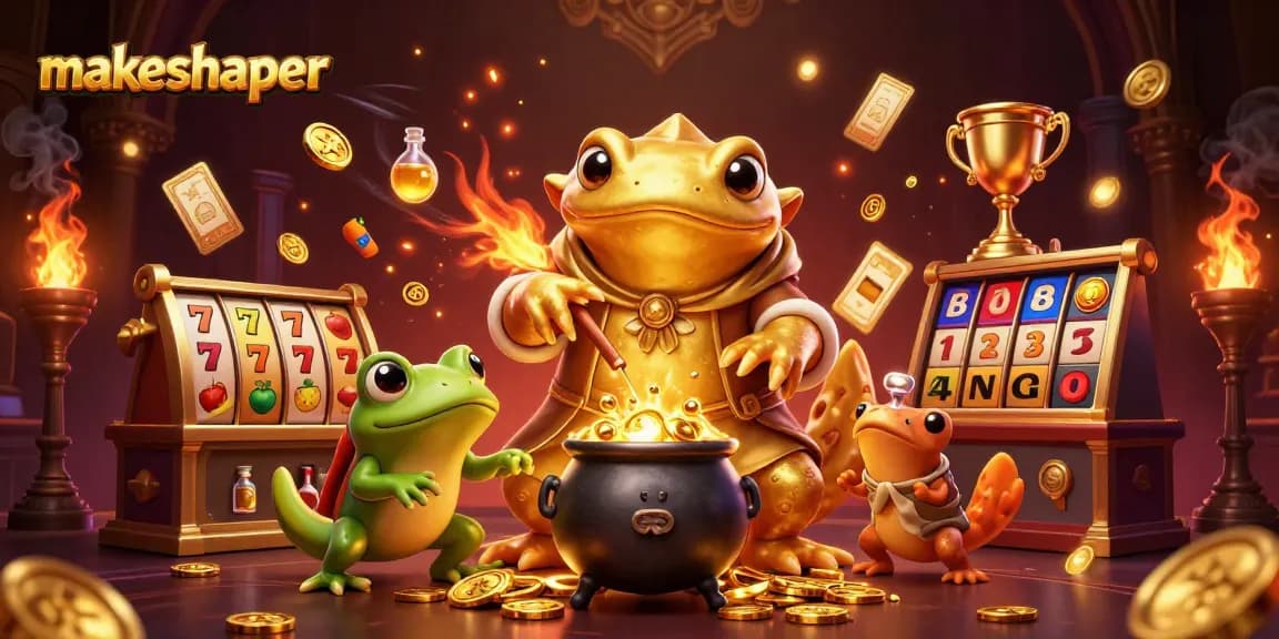 Engage with makeshaper's captivating online slots experience featuring golden coins and dynamic gameplay.