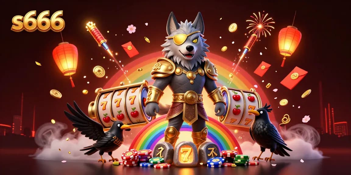 Engage with the thrilling s666 gaming experience featuring captivating Odin, ravens, and spinning slot reels.