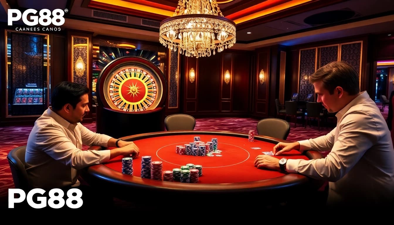 Engaged players experience the thrill of PG88 poker in a luxurious casino environment.