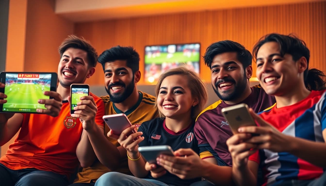 Fans enjoying live football on LuongSonTV with quality streaming experience.