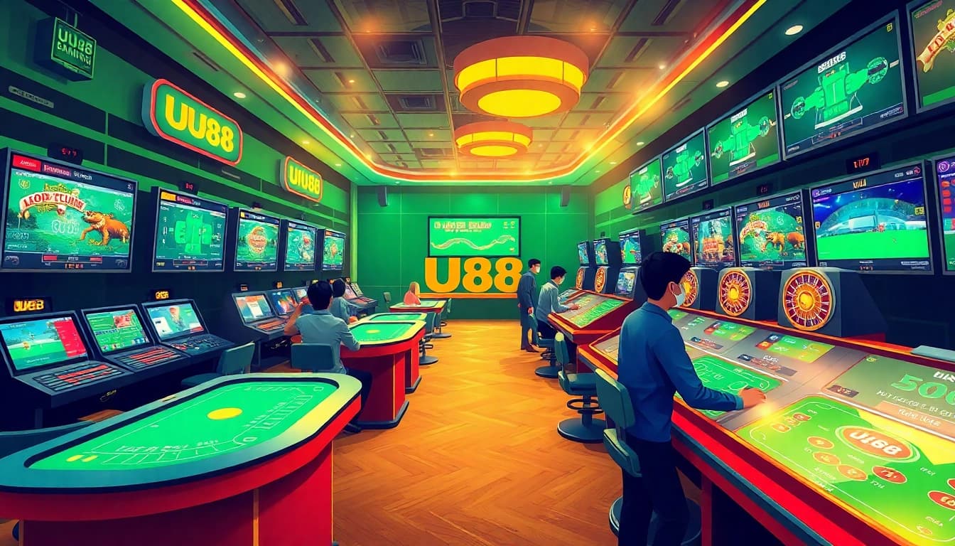 Experience the excitement of UU88's dynamic online betting platform with vibrant gaming scenes and user-friendly interfaces.