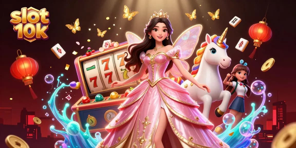 Spin to win with slot 10k in an enchanting casino scene with vivid characters and elements.