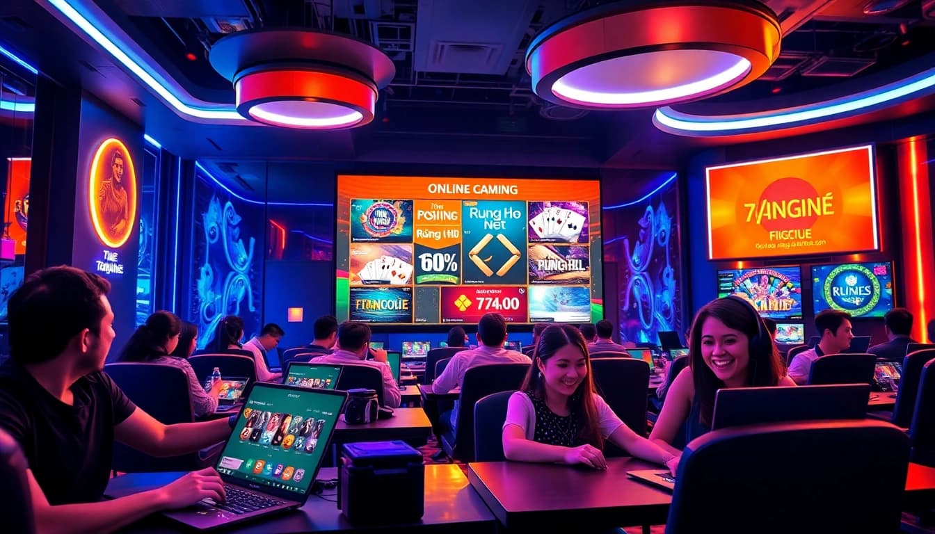 Exciting online gaming scene featuring 789club on sleek devices with diverse players.