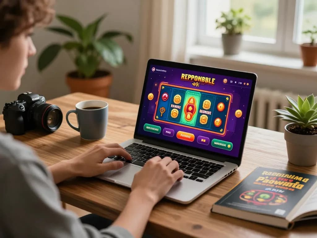 Engaging in casino sider gameplay on a laptop in a cozy home setting.