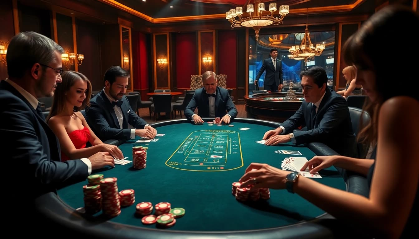 Experience high-stakes gambling at nhacaiuytinvn.us.com with vibrant casino visuals showcasing exciting gameplay.