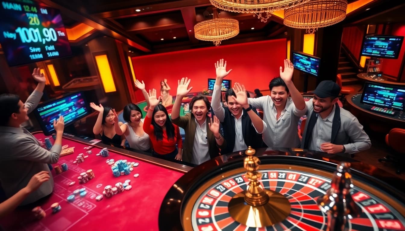 Engaging players utilize the Tool xo so sieu toc for strategic gambling wins in a vibrant casino.