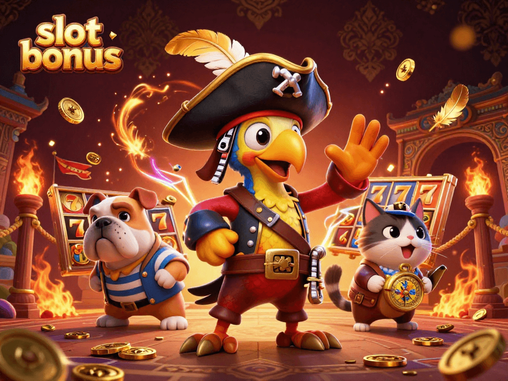 Engage with thrilling slot bonuses amidst a vibrant pirate-themed adventure.