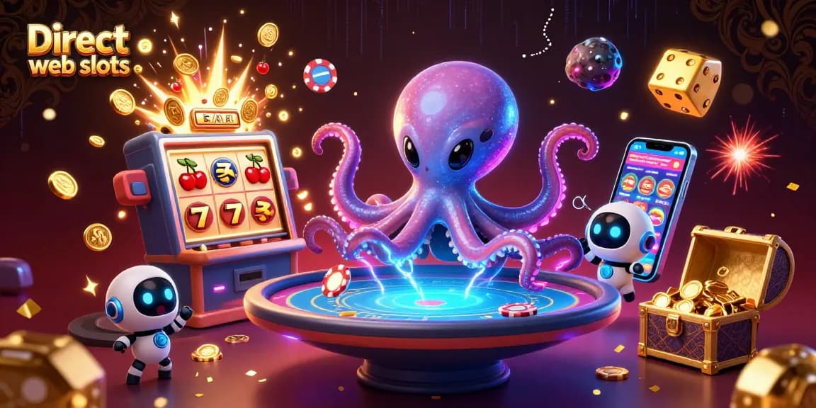 Experience the thrill of Direct web slots with a cosmic twist in this vibrant casino scene.