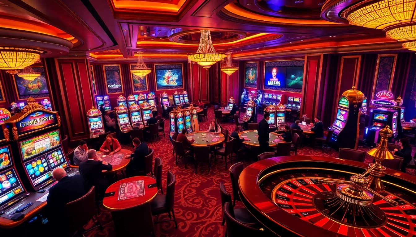 Nohu90.com offers an exciting casino experience with lively table games and vibrant slot machines.