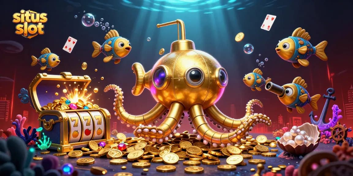 Experience thrilling wins at situs slot with this vibrant 3D illustration of exciting gameplay and rich rewards.