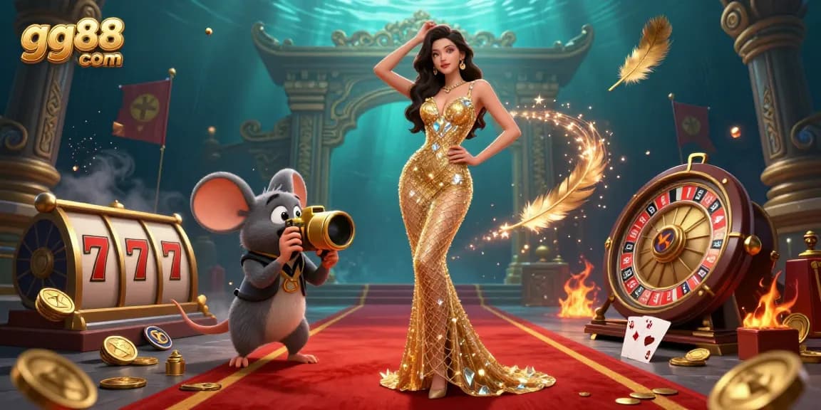 Spin and win at gg88 com with vibrant casino elements in a 3D captivating scene.