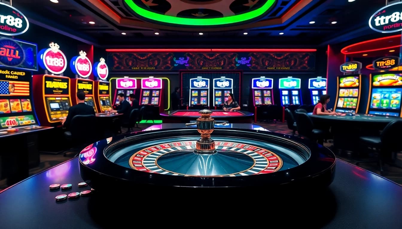 Experience the thrill of betting at tr88's luxurious casino tables filled with diverse games.
