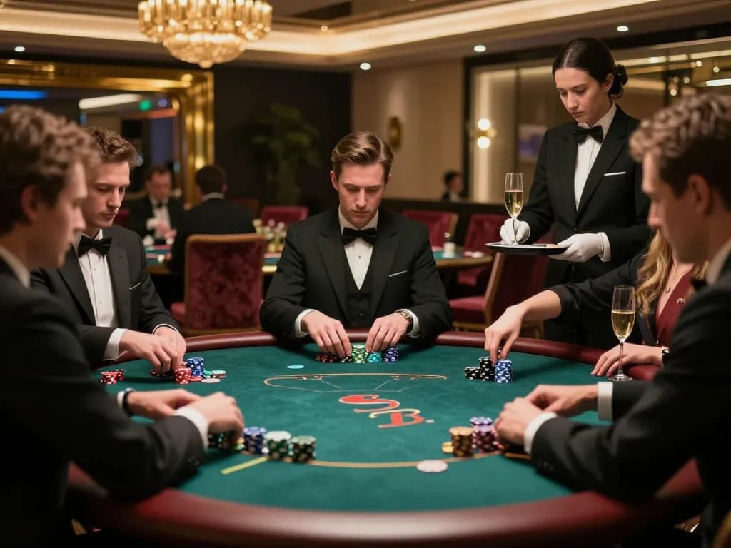 cm88 VIP casino poker players strategizing in luxury decor