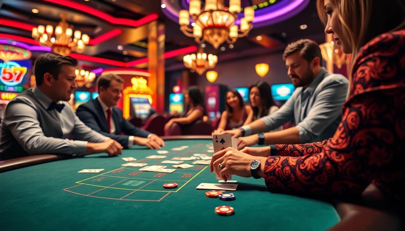 Enjoy thrilling moments of y3娛樂 at a professional casino blackjack table.