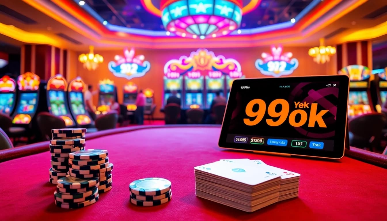 Engage in thrilling 99ok đăng ký casino games with vibrant tables and exciting action scenes.