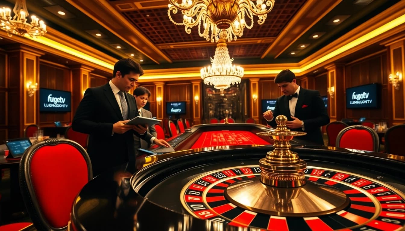 Experience the thrill of live betting with luongsontv at an elegant casino setting featuring roulette.