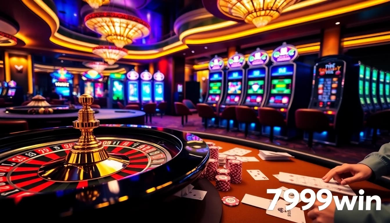 Players enjoying games at 789win's exciting casino, featuring poker and roulette tables.