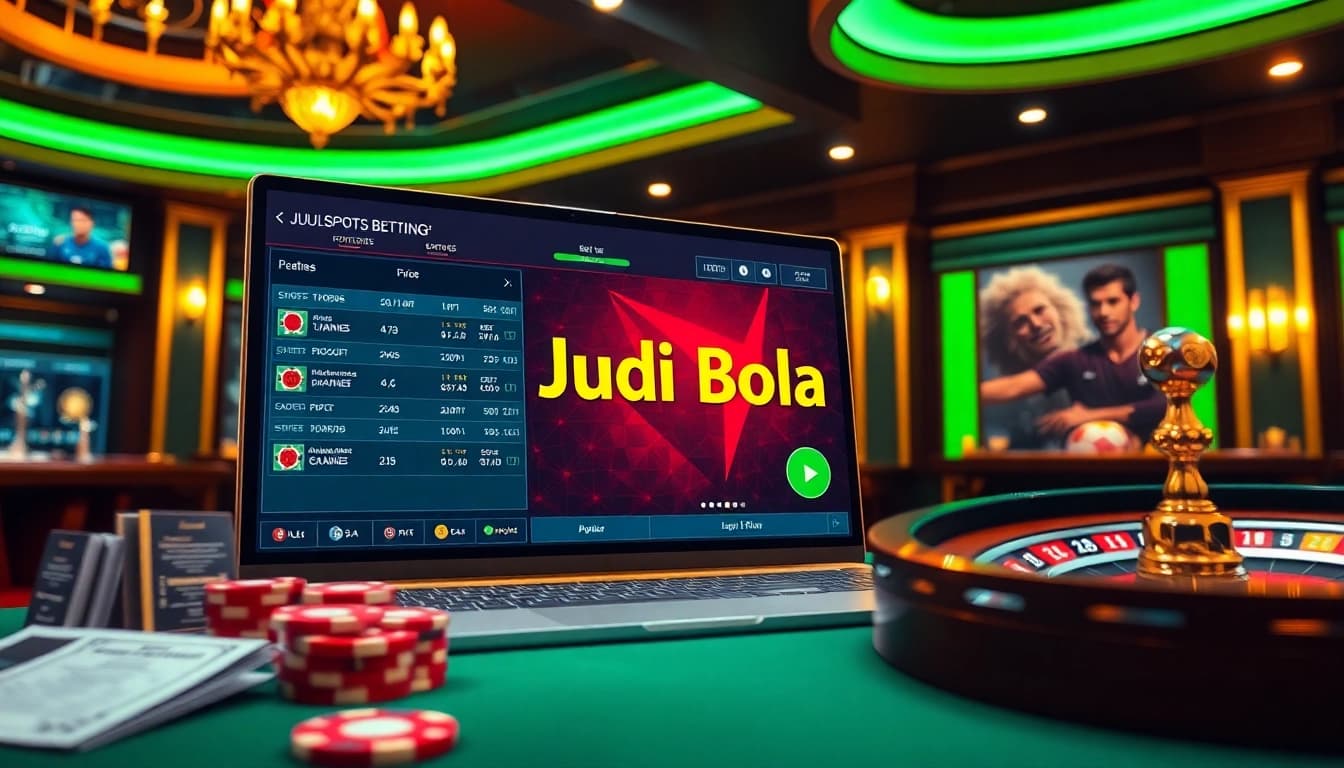 Experience the thrill of Judi Bola with engaging visuals of online betting.
