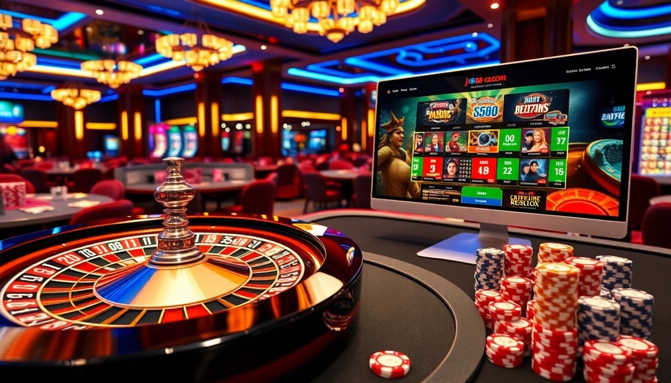 Experience thrilling gaming dynamics at j88 com with vibrant casino tables and online interfaces.