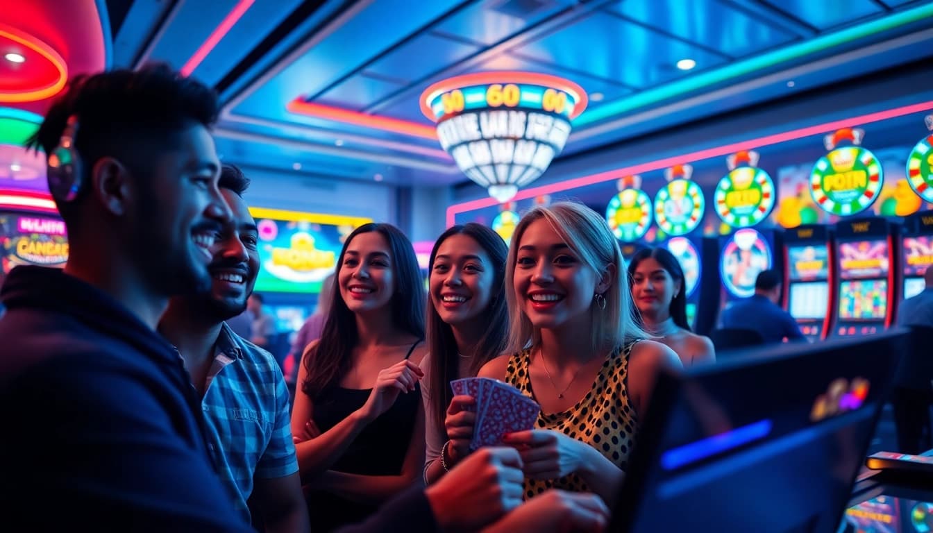Exciting casino scene with players enjoying various games at ww88, showcasing thrilling digital gaming experiences.