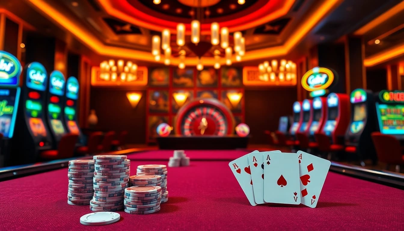 Experience thrilling gameplay at gg88.cn.com with luxury casino tables and vibrant slot machines.