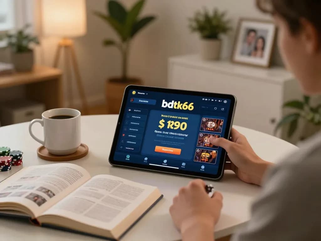 Engaging in the bdtk66 online casino experience from a cozy home setup