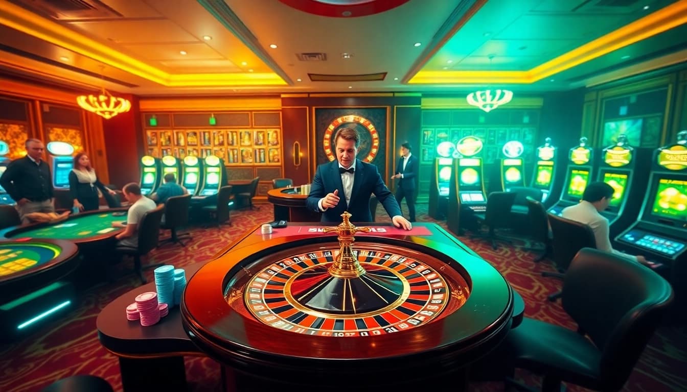 Enjoying a thrilling game at C168game.com online casino with elegant tables and vibrant atmosphere.