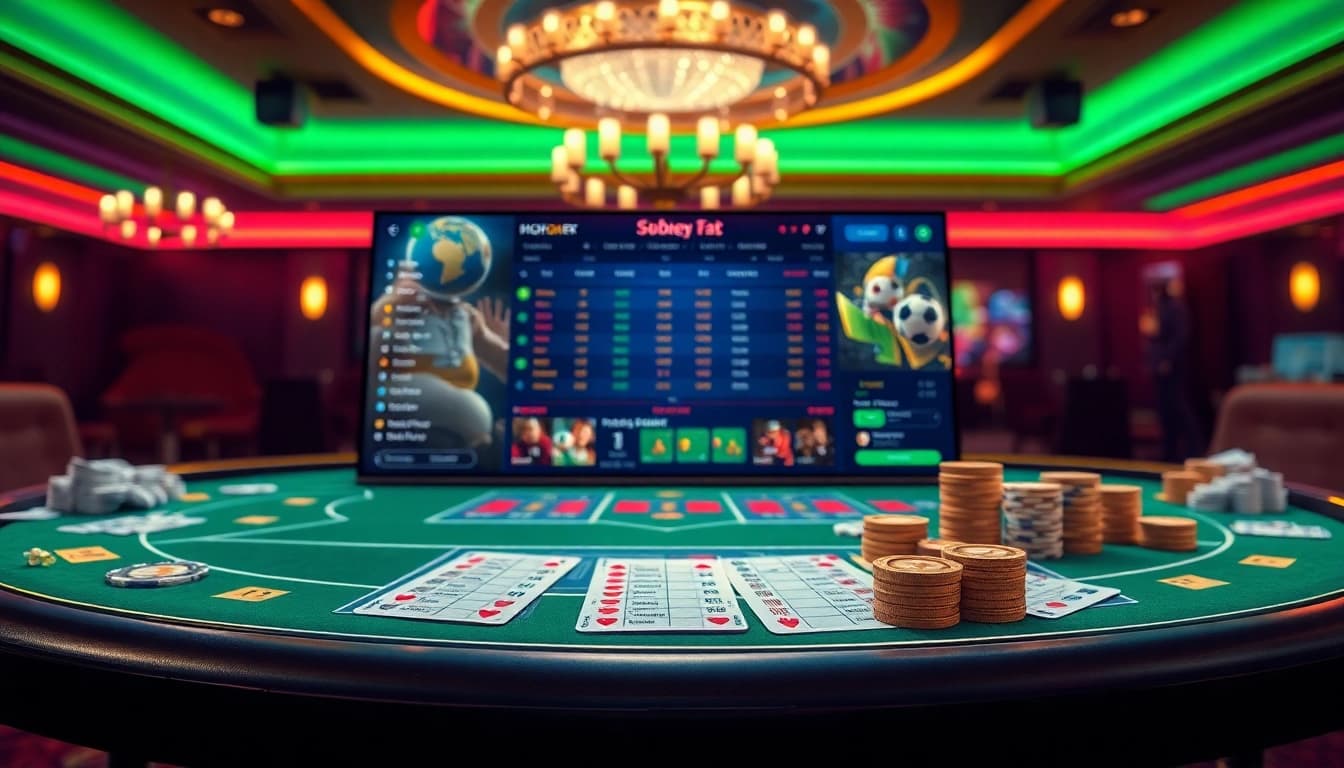 Betting on sbobet link login with dynamic online casino visuals showcasing excitement.