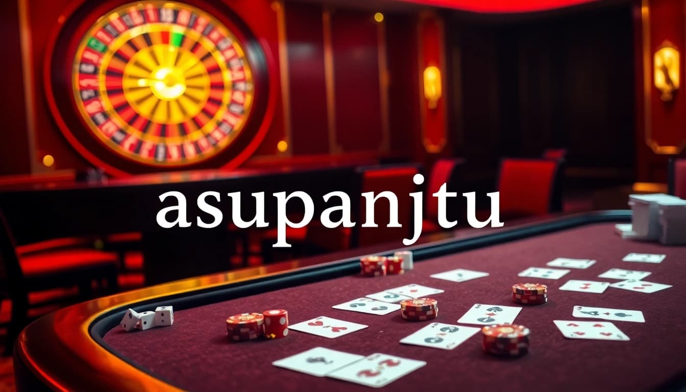 Exciting poker scene featuring asupanjitu elements with vibrant casino chips and cards.