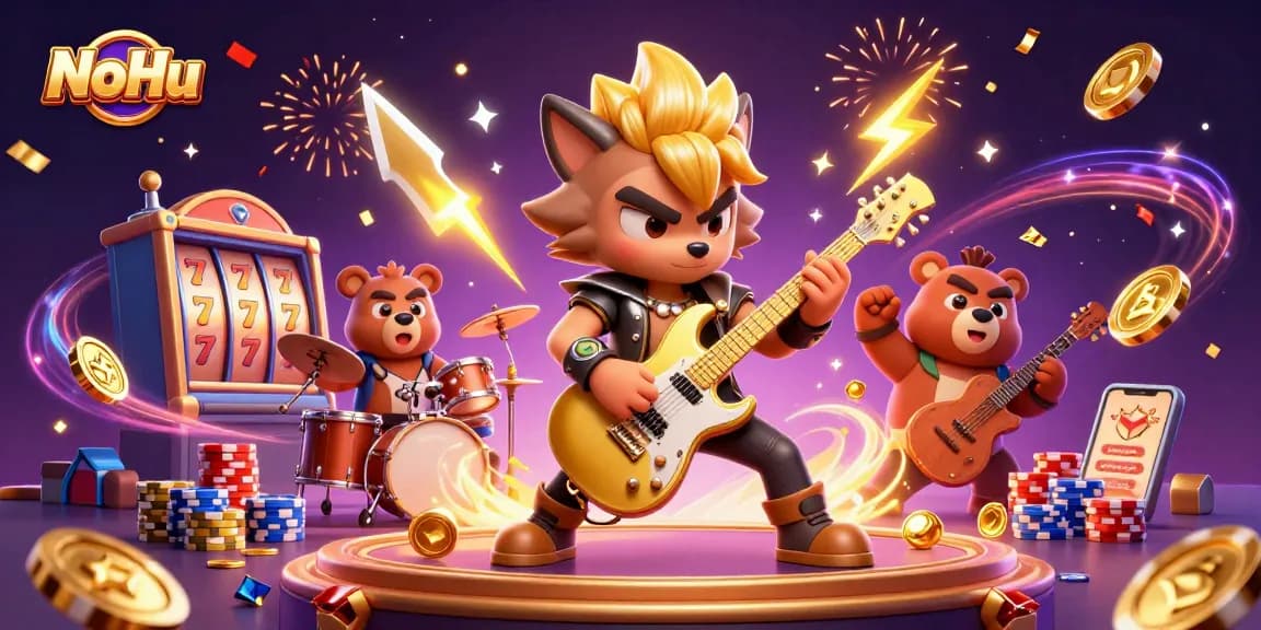 NoHu transforms the casino experience with vibrant characters and dazzling slot game elements in action.