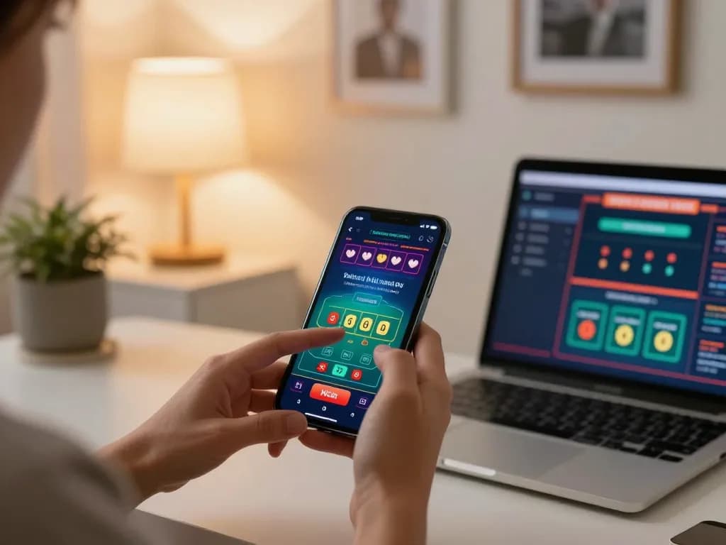Player enjoying JUN88 mobile casino game with live baccarat on their smartphone.