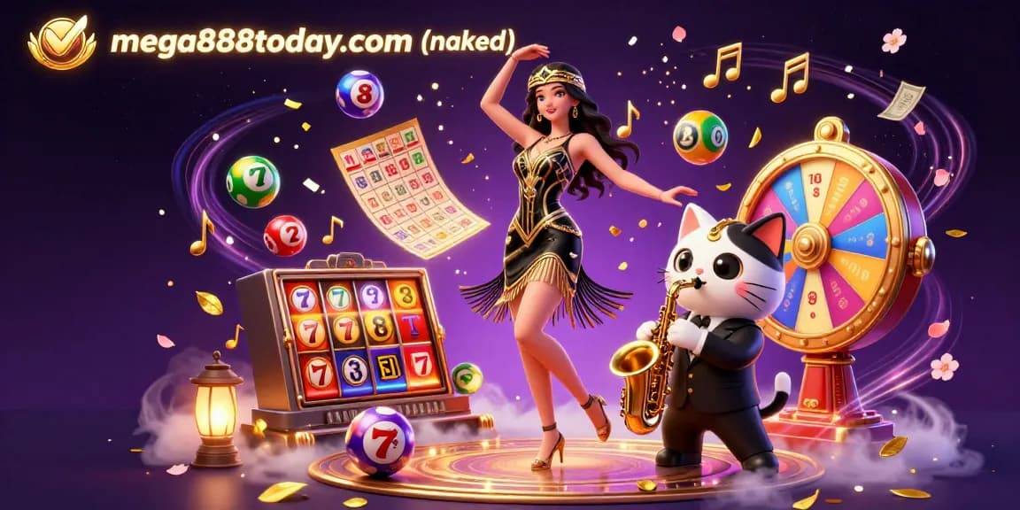 Experience the thrill of gambling with mega888today.com (naked) in this lively 3D illustration.