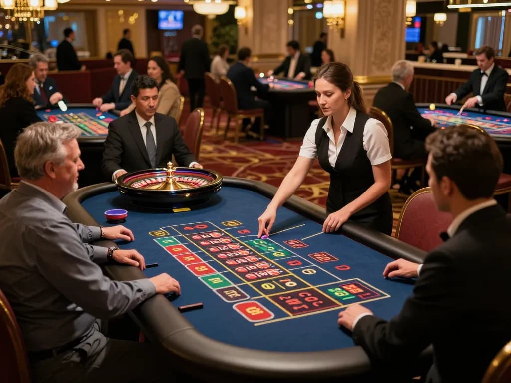 KONG88 players engaged in thrilling roulette gameplay in a luxurious casino setting