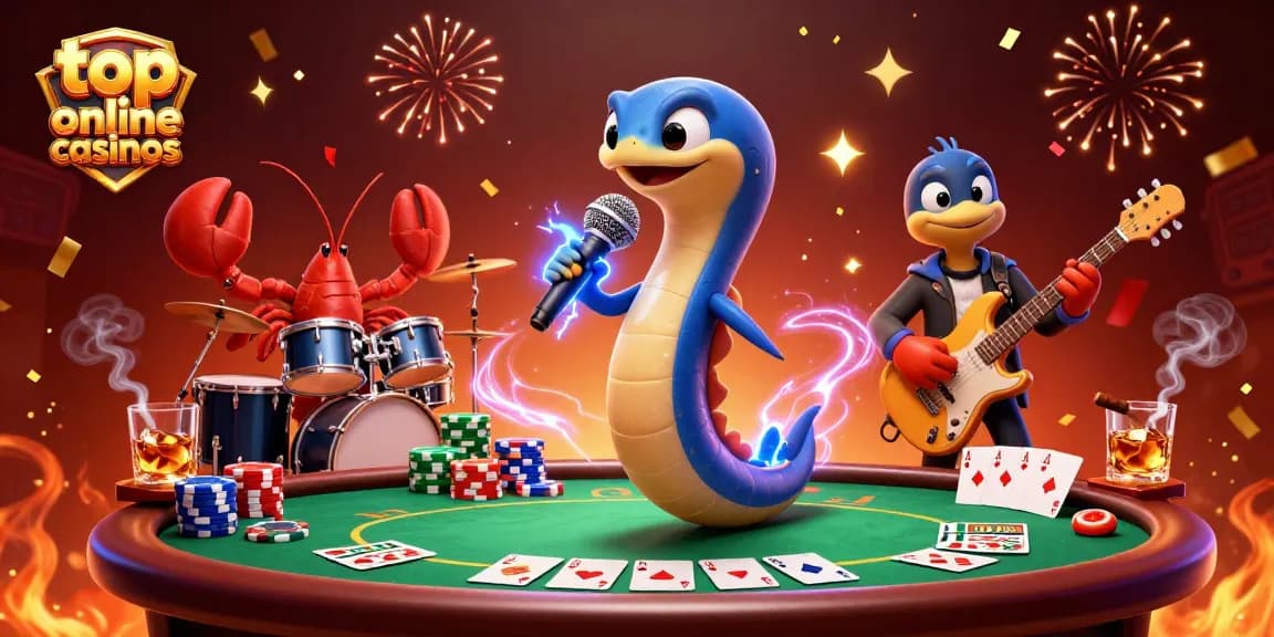 Celebrate winning moments at top online casinos with vibrant 3D underwater casino scene.