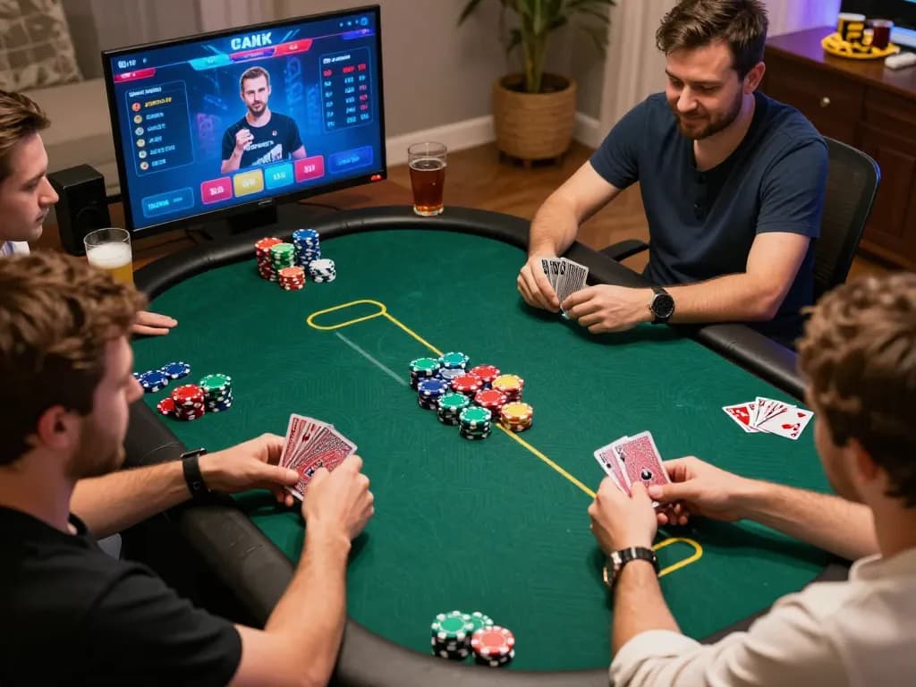 Engaging online poker session on LV88 platform showing players in action with vibrant graphics.