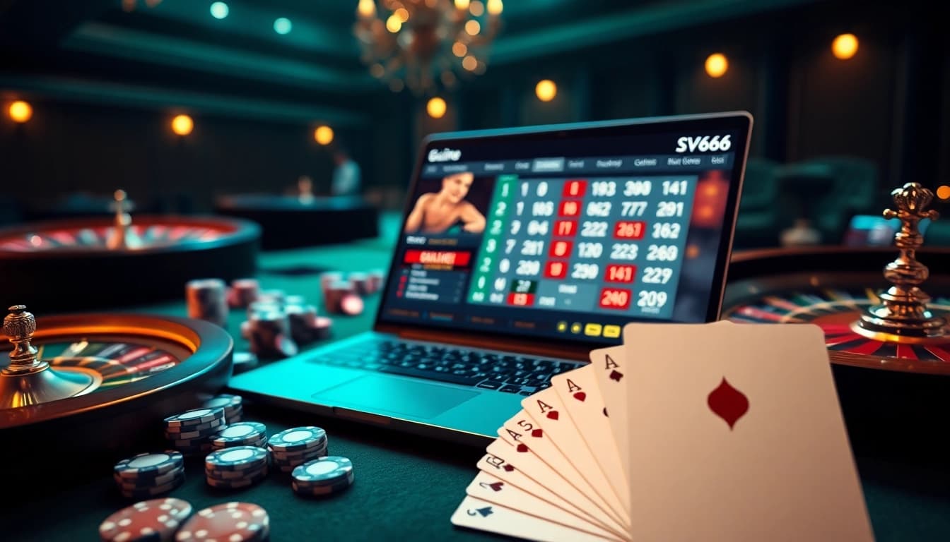 Experience excitement at https://sv66.group/ with a luxurious online casino setup featuring poker and roulette elements.