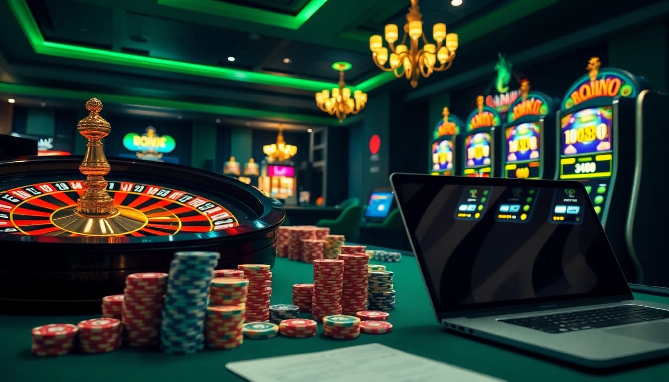 Gamblers enjoying thrilling games at https://78winel.com/ with vibrant casino visuals, showcasing excitement and professionalism.