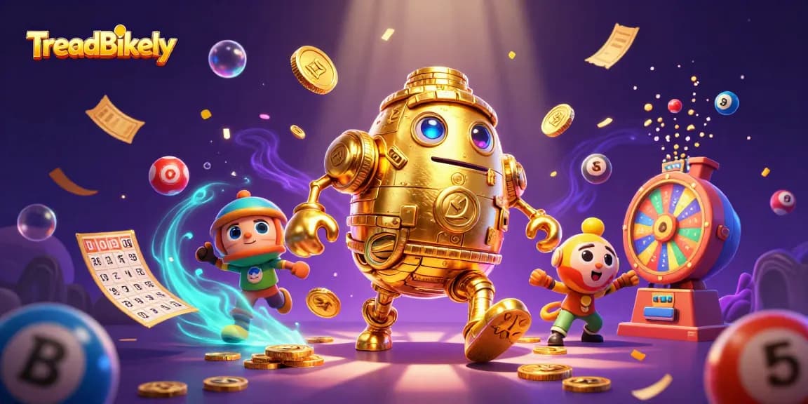 Play and win with TreadBikely in a dynamic casino gaming adventure illustration