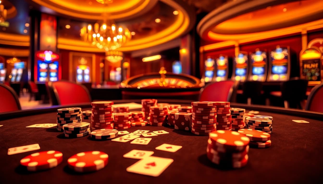 Experience gaming excitement at 88nn casino with vibrant poker chips and roulette.