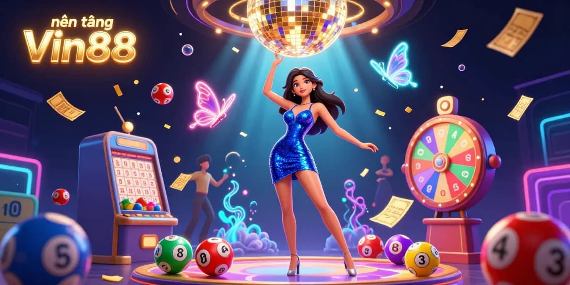 Join the fun with nền tảng Vin88's dynamic gaming scene featuring vibrant lottery and casino elements.