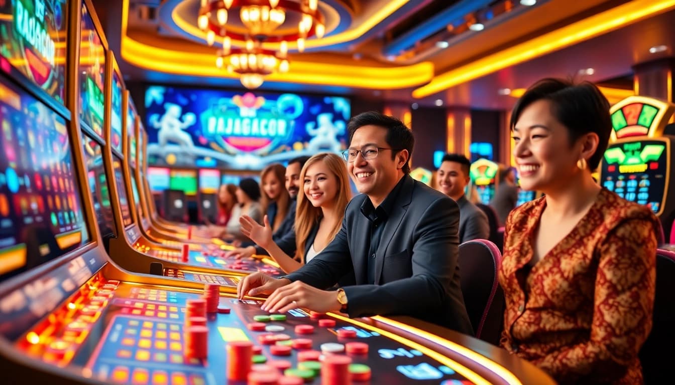 Experience the excitement of RAJAGACOR with thrilling slot machines and vibrant casino activities.