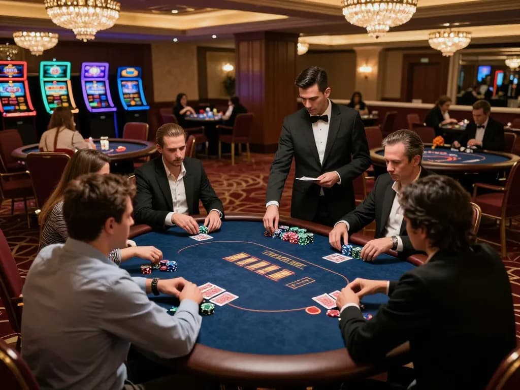 Engaged players strategizing in a luxurious poker game at F168 casino