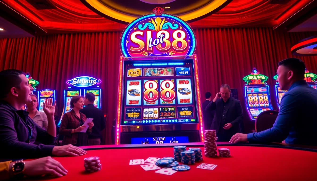 Winning at slot 88 with exciting gameplay at a vibrant casino scene.