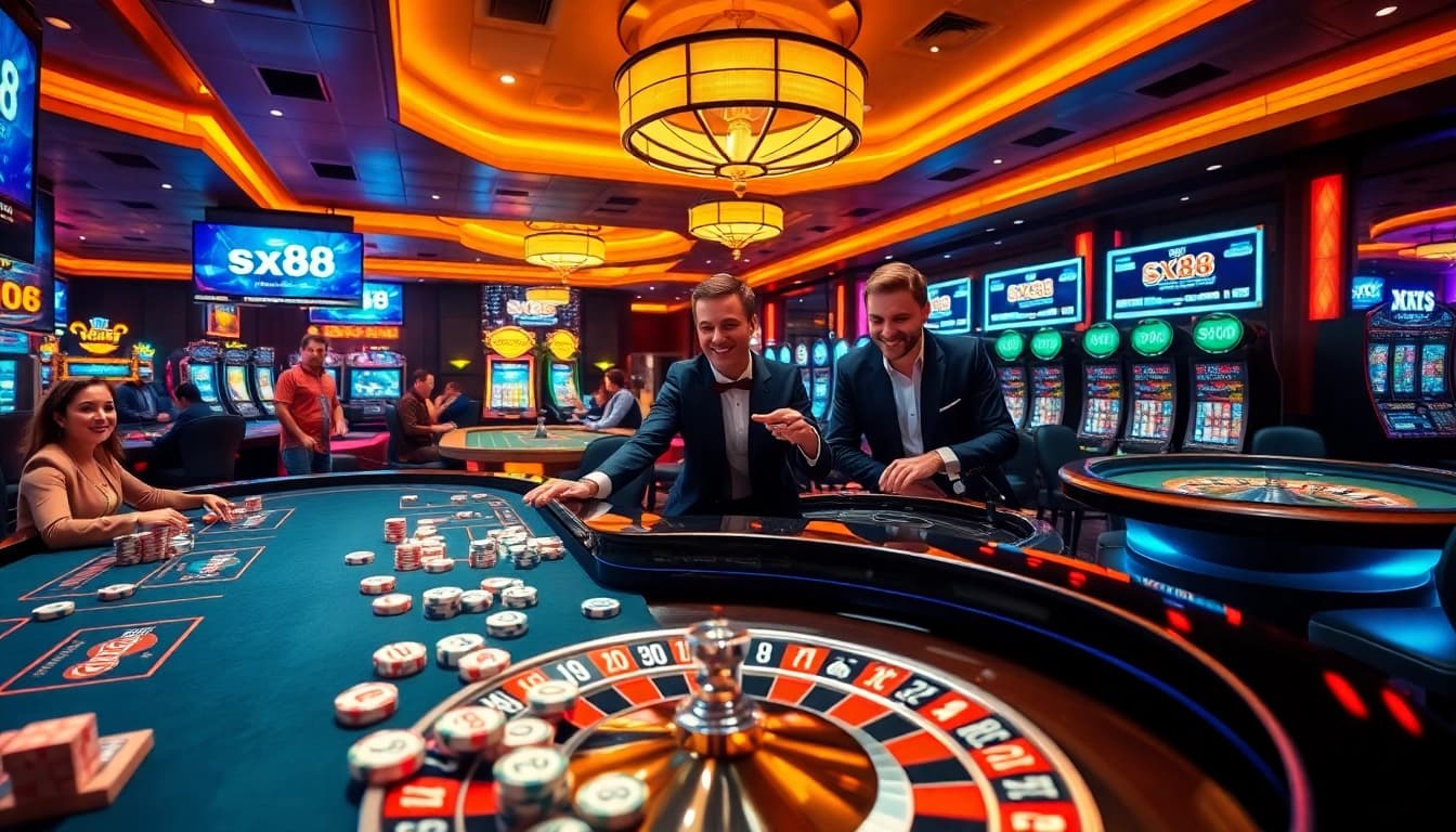 Experience the excitement of sx88 with vibrant casino gaming tables, professional dealers, and luxurious ambiance.