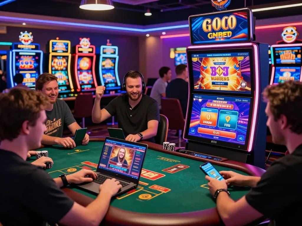 Onbet players enjoying an immersive online gambling experience with vibrant graphics and exciting promotions.