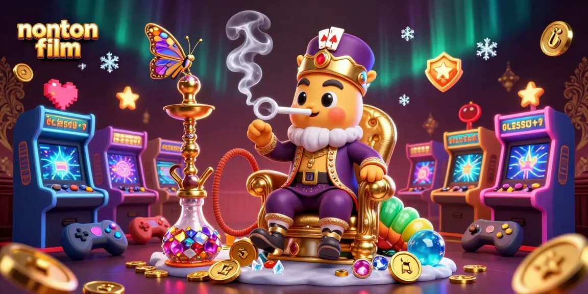 Nonton film in an exotic casino scene with a caterpillar master and poker symbols.