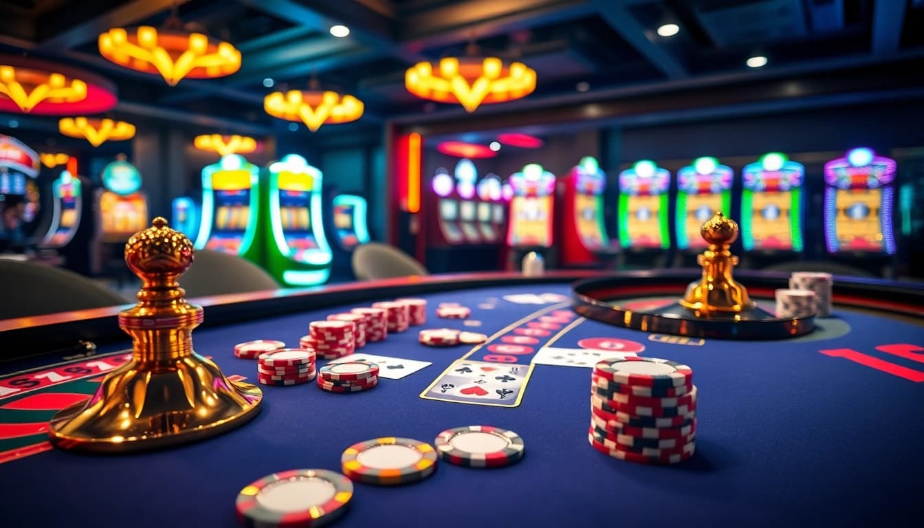 Enjoying an exciting game at the 88xx casino table with vibrant poker chips and cards.